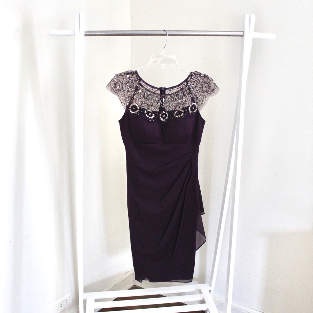 Xscape Gemstone Purple Dress